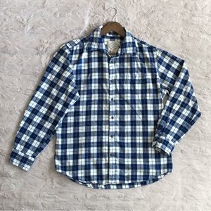 St John’s Bay Men’s Classic Fit Blue Plaid Flannel